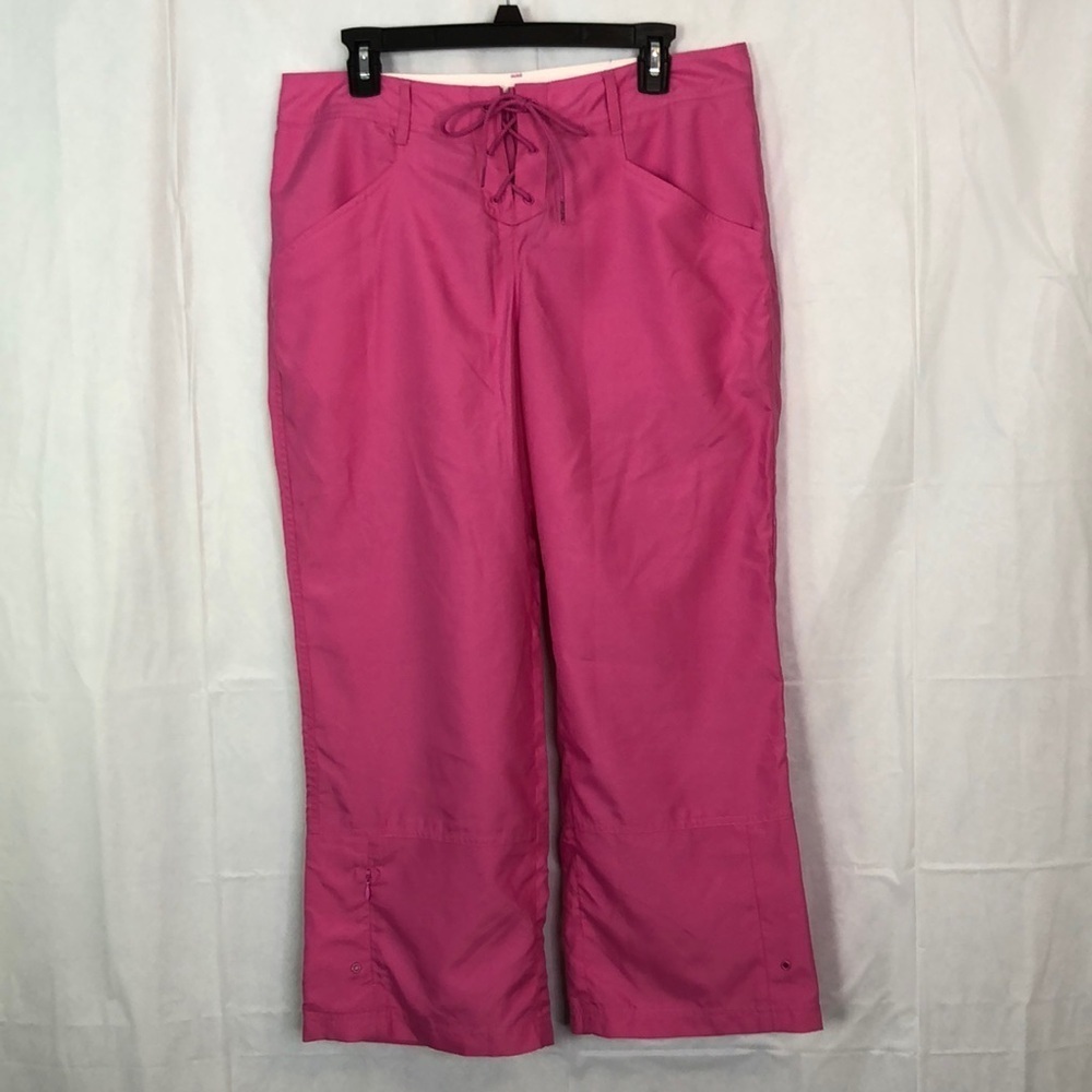 ATHLETA WOMAN WIDE LEG ANKLE PINK PANTS SIZE 12